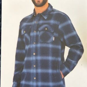 Colorado Clothing Men's Blue Plaid Heavyweight Flannel Side/Breast Pockets - Med